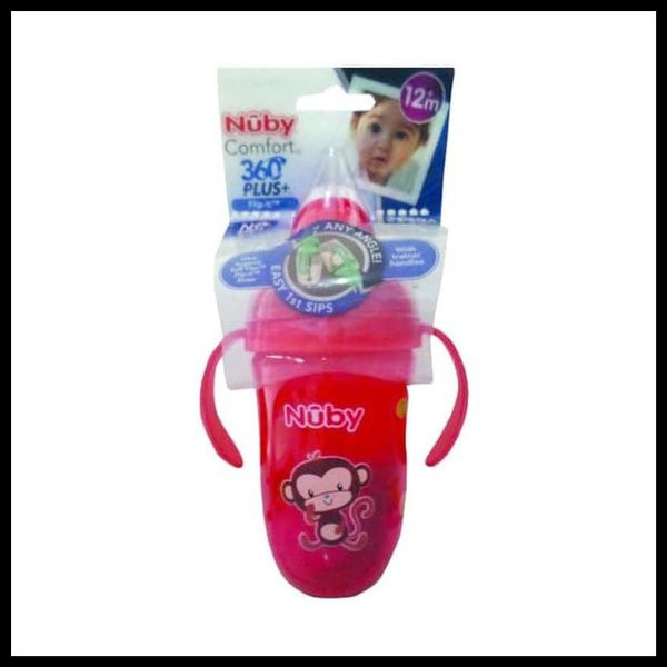 Nuby Comfort 360 Plus Flip it  Straw 270 ml  / Botol Sedotan Bayi