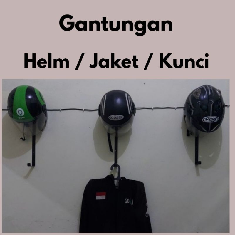 Gantungan Helm di dinding