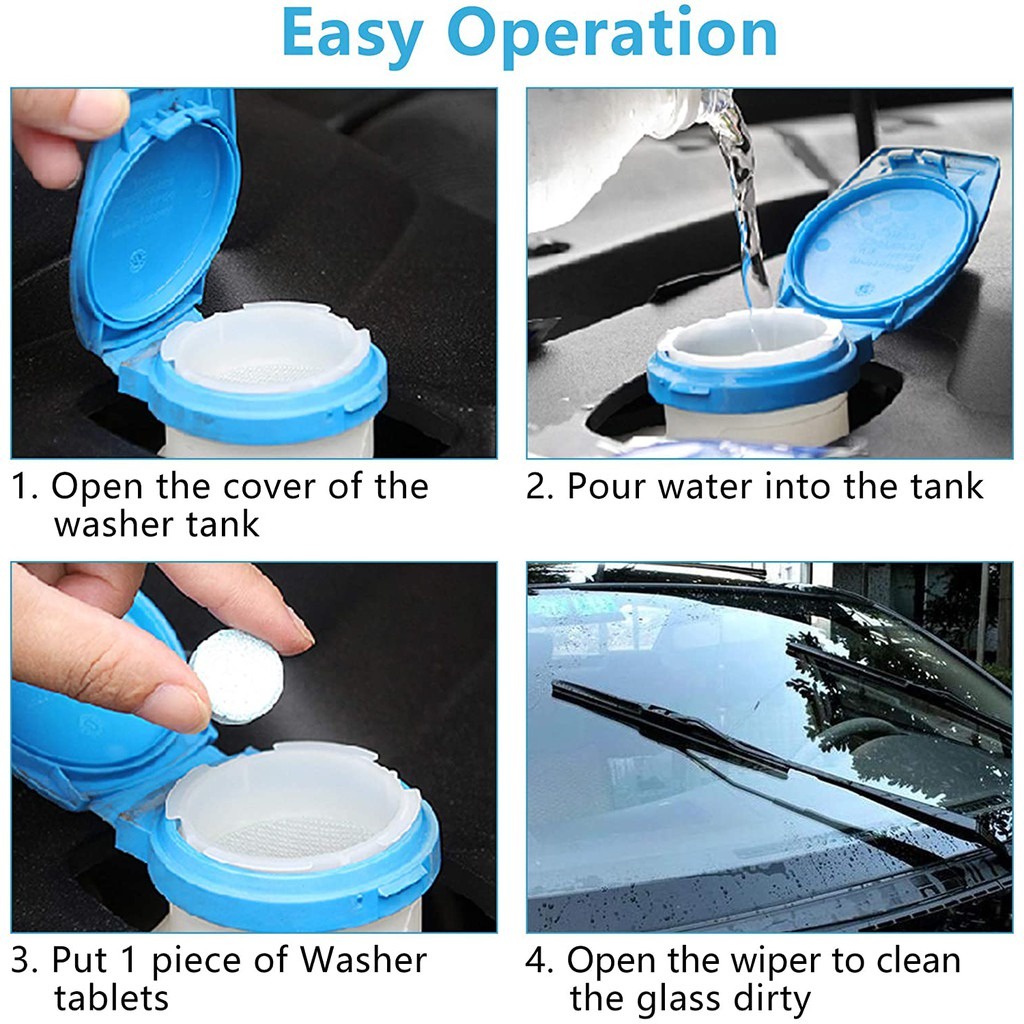 Paket 5 Tablet Sabun Pembersih Wiper Kaca Mobil - Sabun Tablet Pembersih Wiper Kaca Mobil Glass Cleaner 5 Pcs