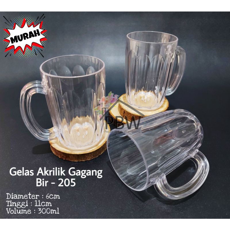 Jual Gelas Akrilik Gagang Anti Pecah 205 Gelas Anti Pecah Gelas Plastik Cangkir Anti Pecah 9670