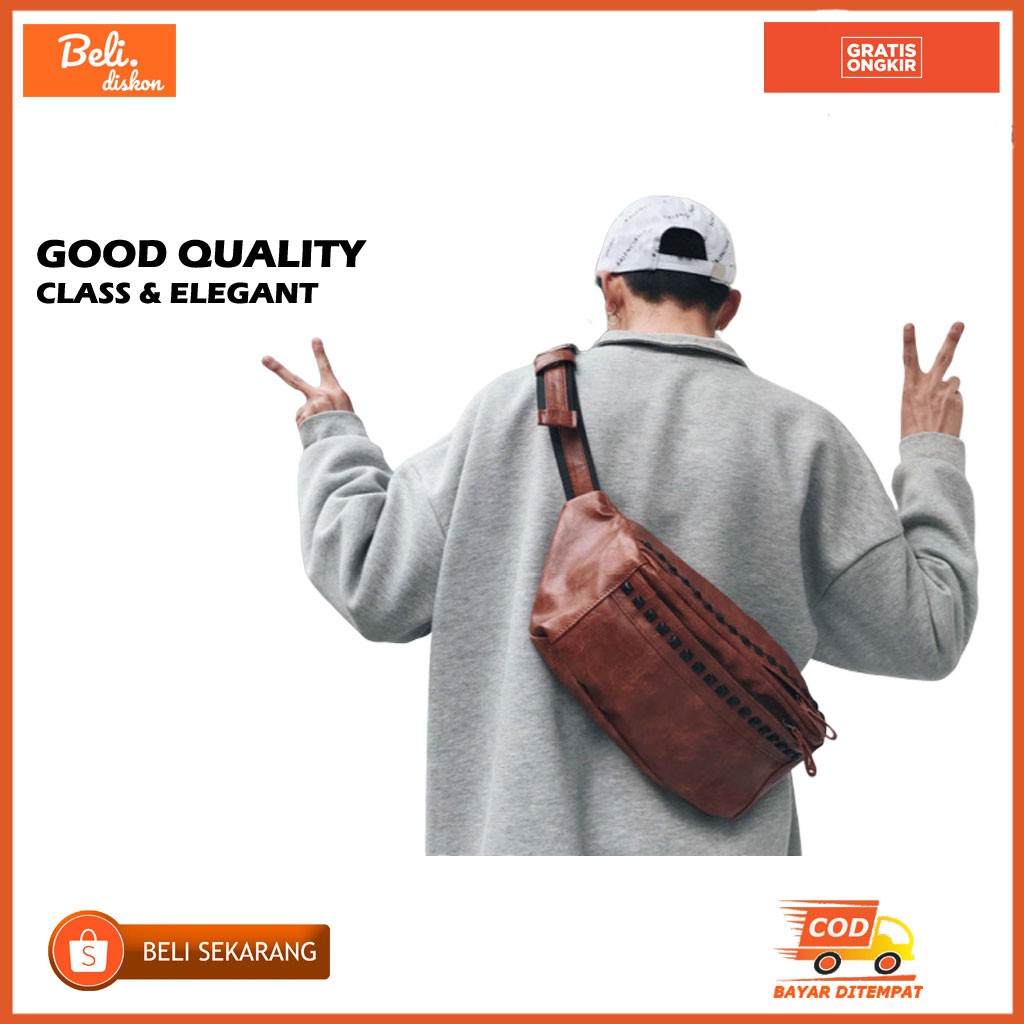 Punggung Multifungsi Shoulderbag Kulit Tas Dada O1X2 Waterproof Slingbag Mini Terbaru Premium Unisex