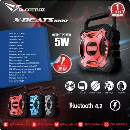 Speaker Bluetooth Alcatroz X-Beats 1000 &quot;X-Beats 1000&quot;