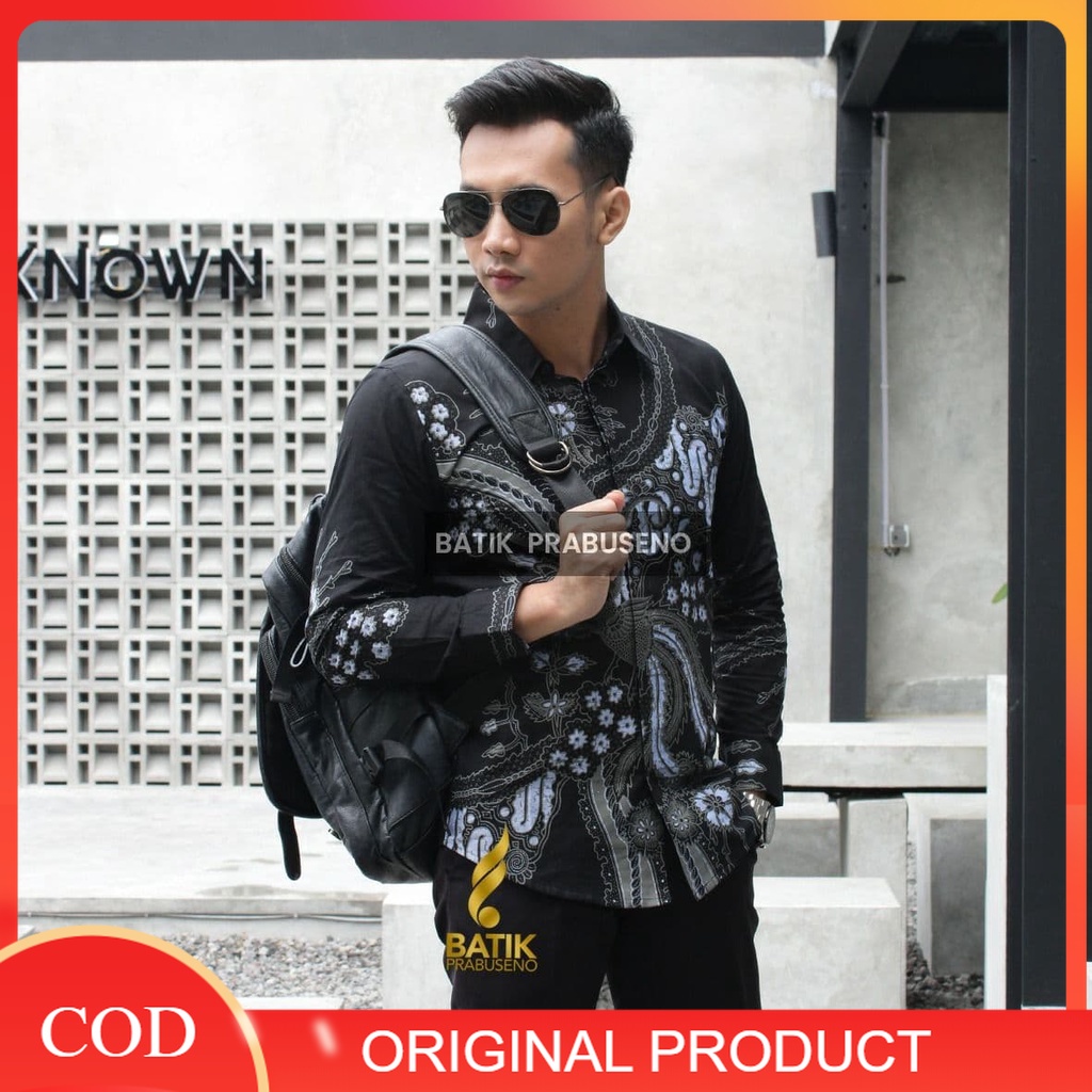 Batik Prabuseno Original 100% Batik Prabuseno - ADITYA Kemeja Batik Pria Lengan Panjang Slim Fit
