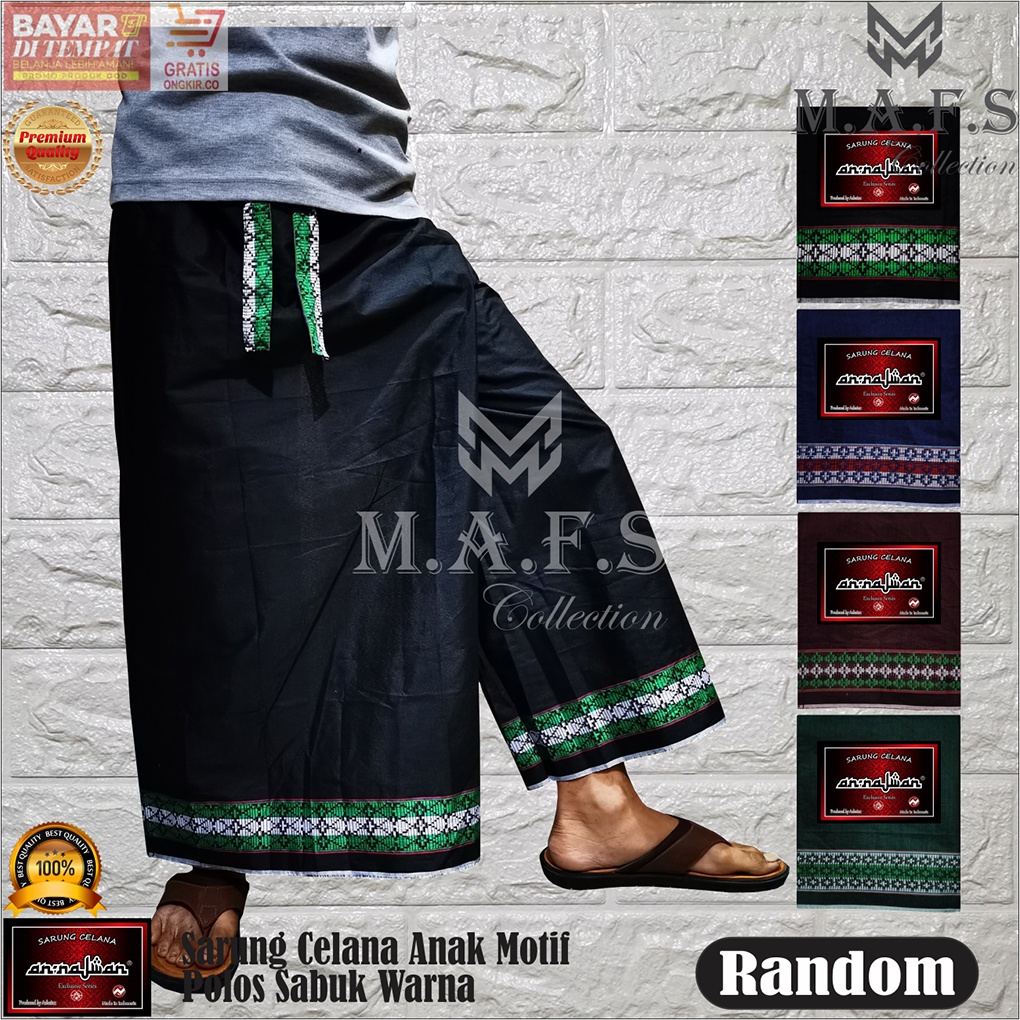 SARUNG CELANA ANAK &amp; REMAJA MOTIF POLOS SABUK WARNA 5 -15 TAHUN