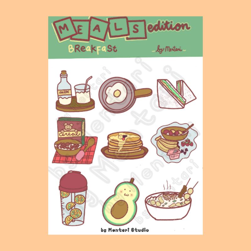 

27 pcs Sticker Jurnal Meals Edition - Breakfast