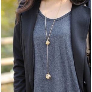 kalung panjang ball gold