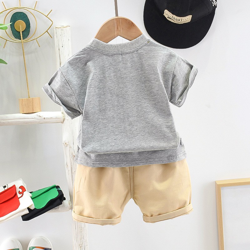 LittleAaron SET METRO FANCY POCKET EBV Setelan Kemeja Bayi Laki-laki Lengan Pendek