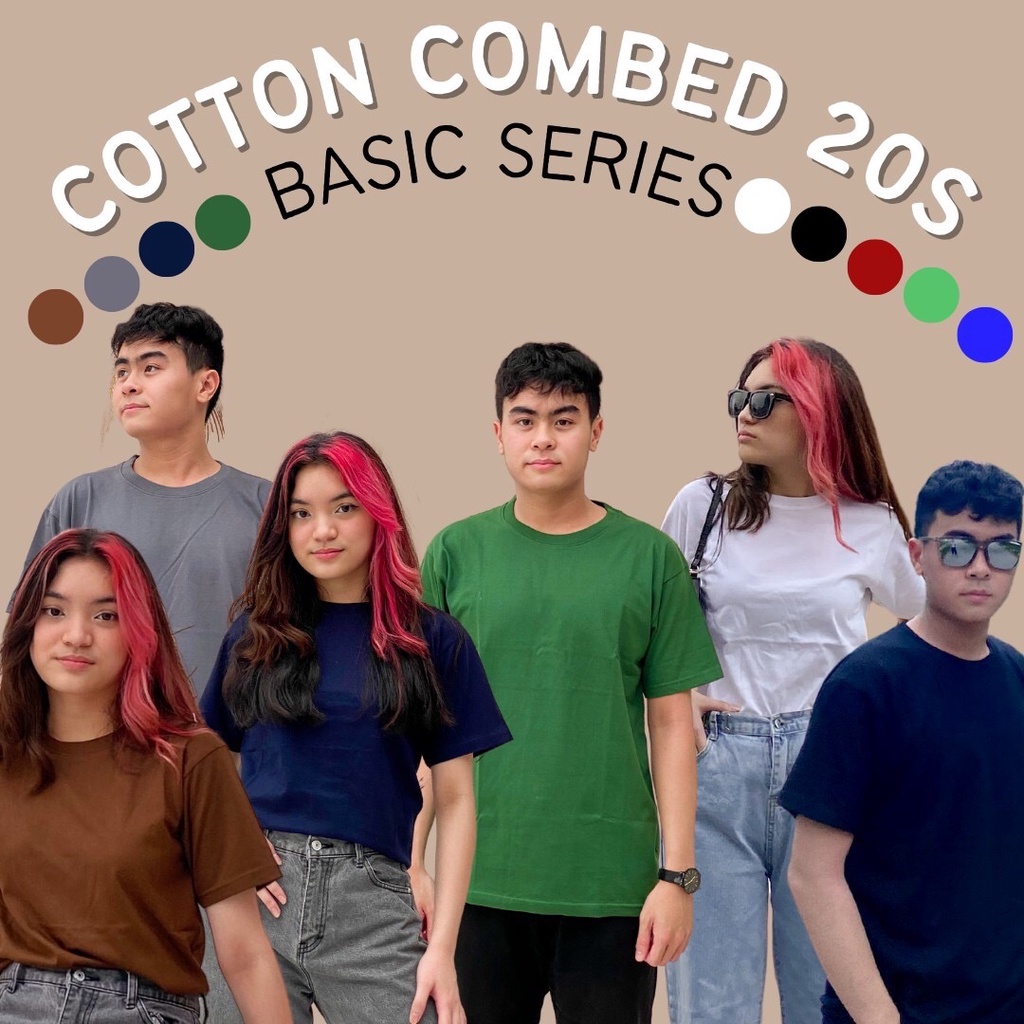 [BASIC SERIES] KAOS POLOS COTTON COMBED 20S | PENDEK PRIA WANITA KATUN 20S SHIRT S-XXL