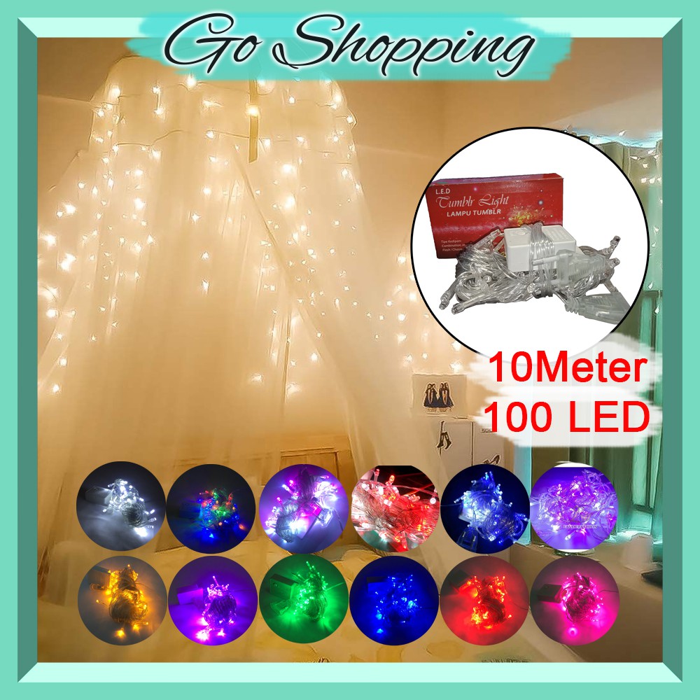 GO! 064 LAMPU TUMBLR 100 LED 10 METER DENGAN KOTAK LAMPU HIAS RUMAH DEKORASI TUMBLR LIGHT FAIRY COD