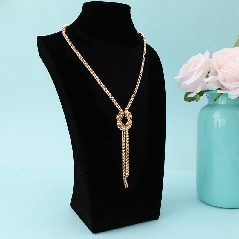 Women Fashion Simple Knotted Chain Choker Necklaces Female Bohemian Jewelry
