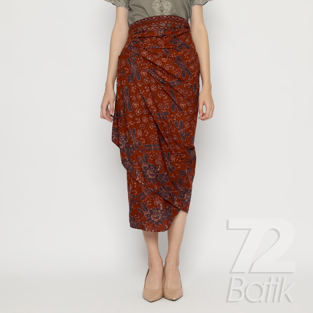 ROK BATIK SPAN Skirt Lilit Kebaya Instan Modern Wanita Motif Capung Warna Merah Maron 721030 CAP 72 - Rok Batik Lilit Bawahan Skirt Kamen Kebaya Songket Batik Panjang Plisket Span Instan Jadi Bali Lembaran Premium Modern Untuk Wanita Kondangan