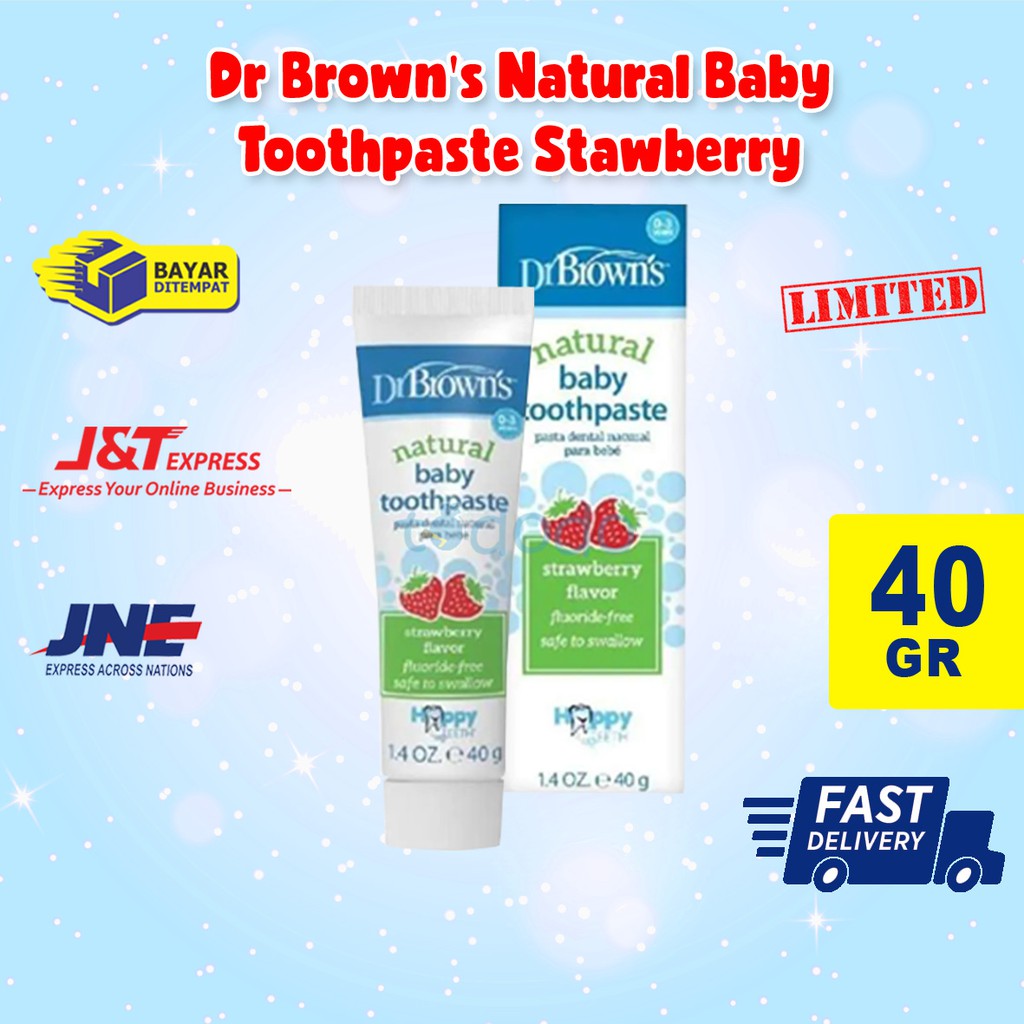 Dr Brown's Natural Baby Toothpaste Stawberry / Pasta Gigi