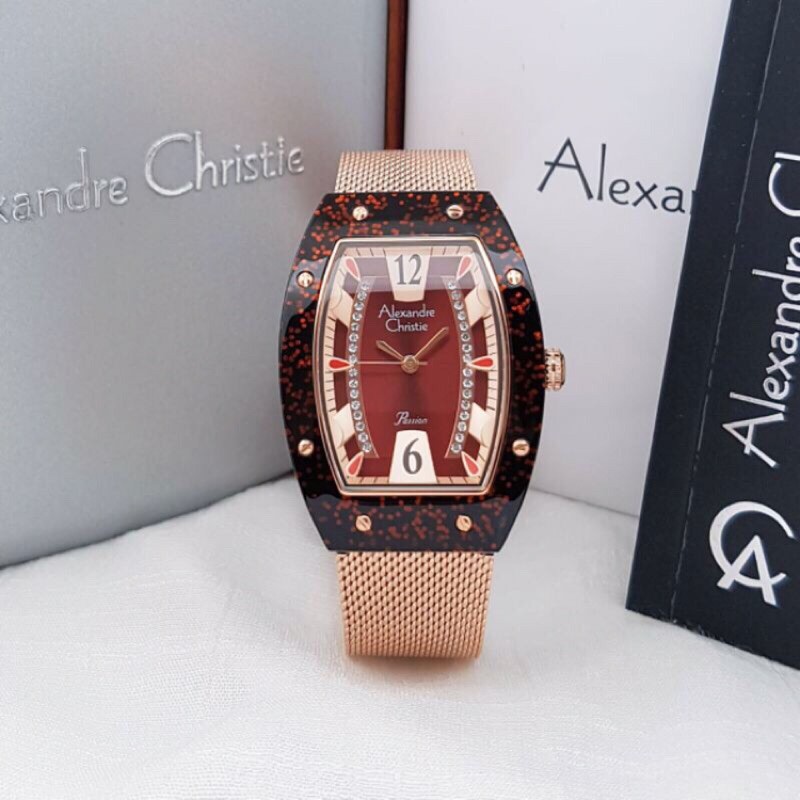 Jam Wanita Alexandre Christie warna merah