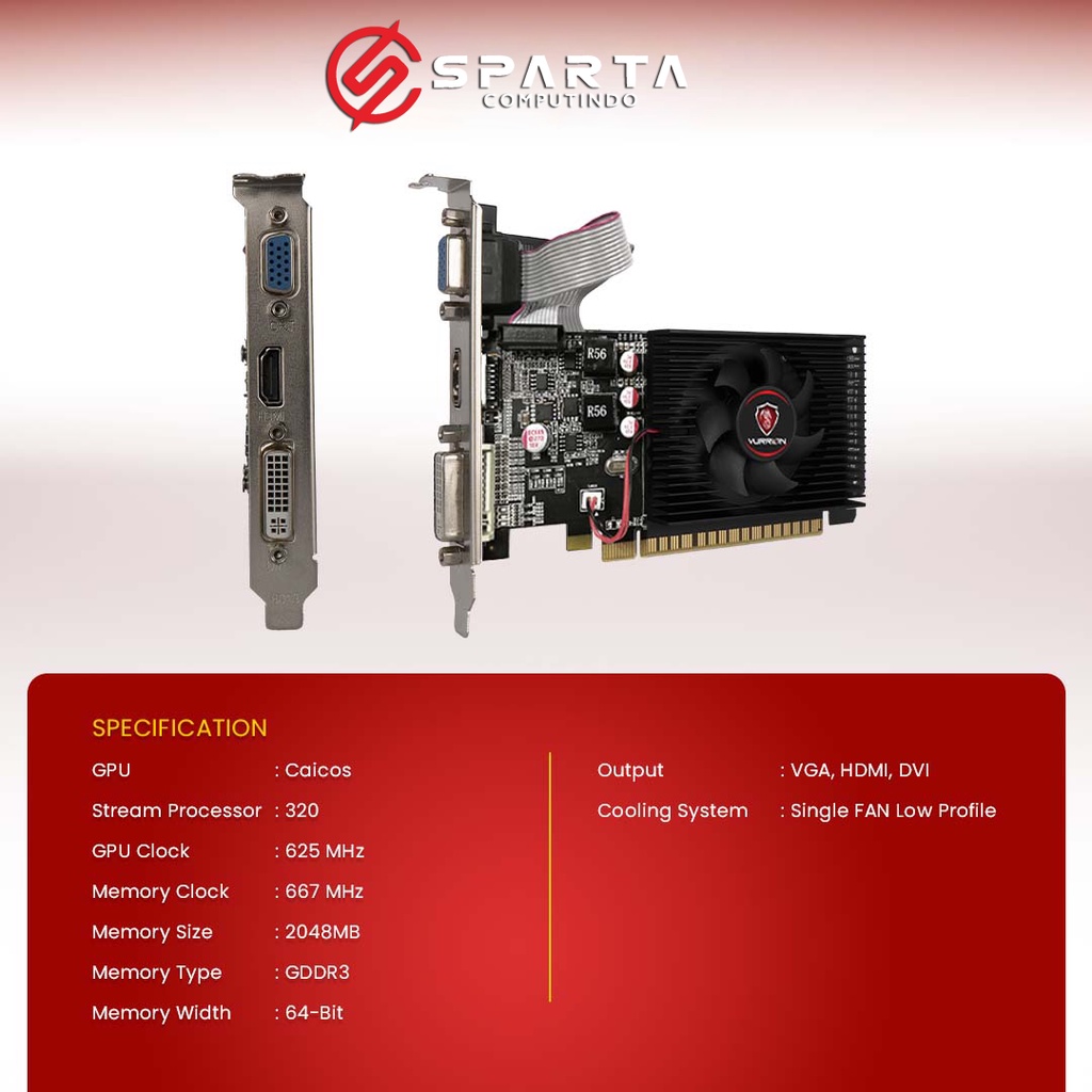 VGA Card AMD Radeon R5 230 2GB GDDR3 64 Bit Vurrion New Garansi Resmi