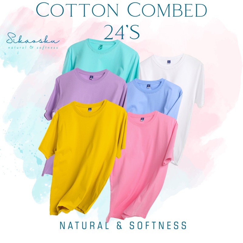 Tebal Kaos Polos Cotton Combed 24s Reaktif Warna Solid Unisex Pria Dan Wanita Distro Shopee Indonesia