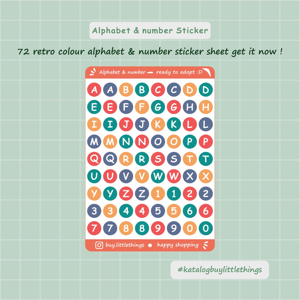 Jual Stickers Alphabet Number Stickers Retro Edition Shopee Indonesia