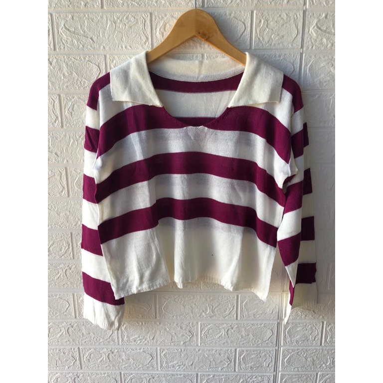 atasan blaster,outer crop,sweater crop blaster-magenta