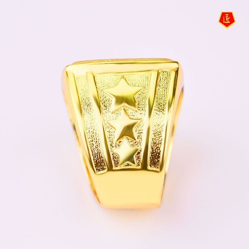 [Ready Stock]Creative Personality Men's Gold Ring