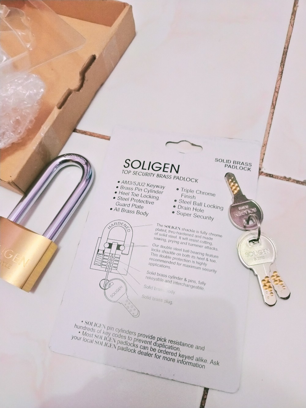 Gembok Soligen 50 Mm Panjang Kuningan Computer Key