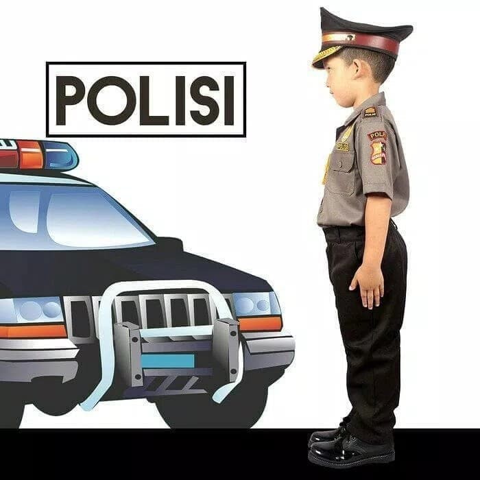 Seragam Profesi Anak Polisi Kostum Setelan Cowok Baju Kijang Laki Laki