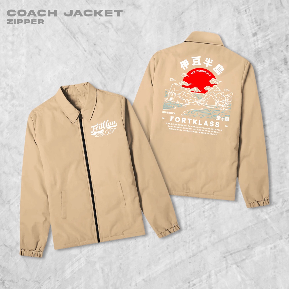 Fortglass Misaki Coach Zipper Jaket Polos Pria Jaket Parasut Unisex