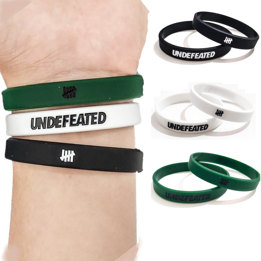 Gelang Pria Rubber / Wristband - UNDEFEATED - Aksesoris Fashion Hype [ Gratis Ongkir / Cod ]