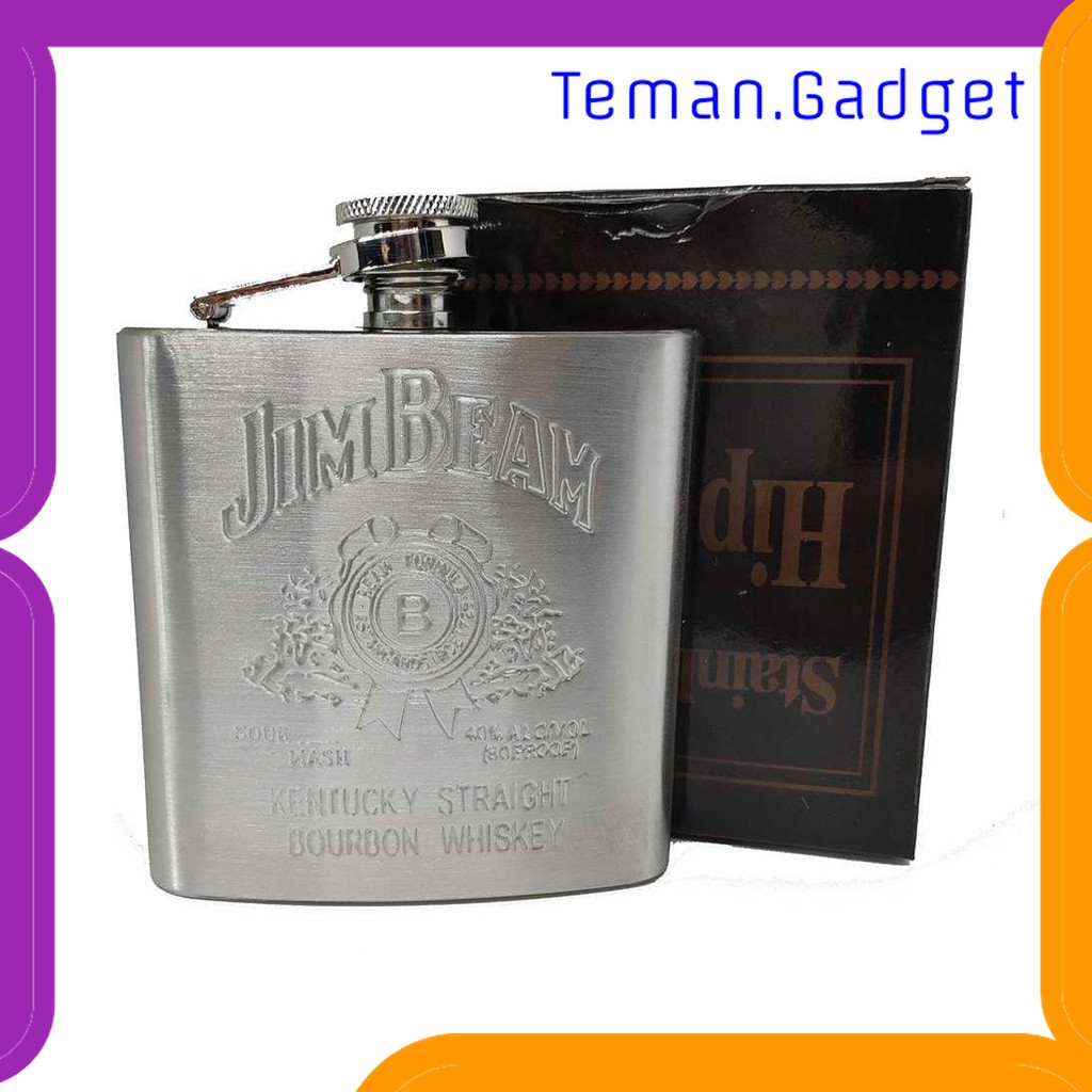 TC-PD083 JIM BEAM BOTOL MINUM WINE WHISKEY HIP FLASK 7OZ - F0212