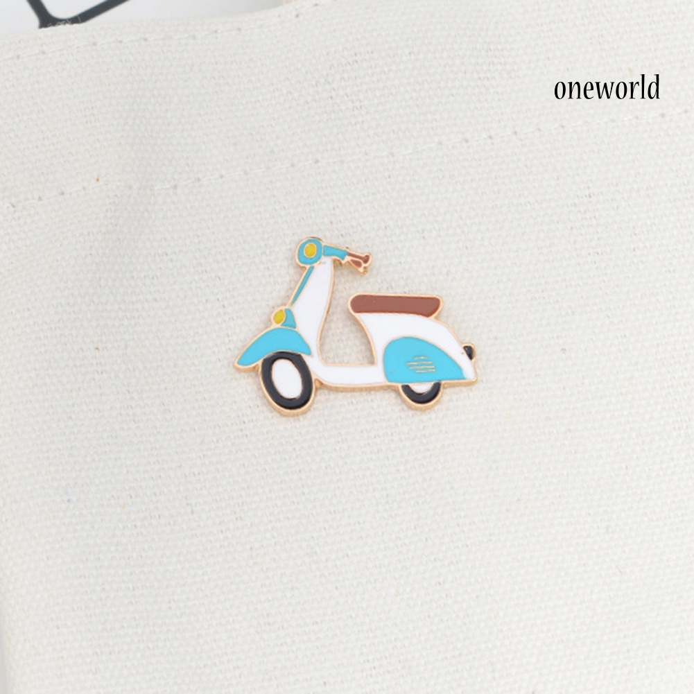 OW@ Cartoon Motorcycle Enamel Brooch Pin Unisex Denim Jacket Backpack Badge Jewelry