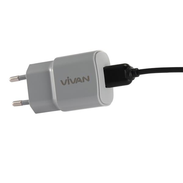 Charger VIVAN Power Oval 2A Single USB Output Abu Abu