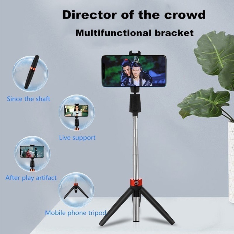 Tripod Tongsis 2in1 Bluetooth Y9 Kekinian Tongsis Y9 Universal Dengan Bluetooth &amp; Tripod Untuk hp Selfie Stick Tongkat Integrated Tripod Tongsis Bluetooth