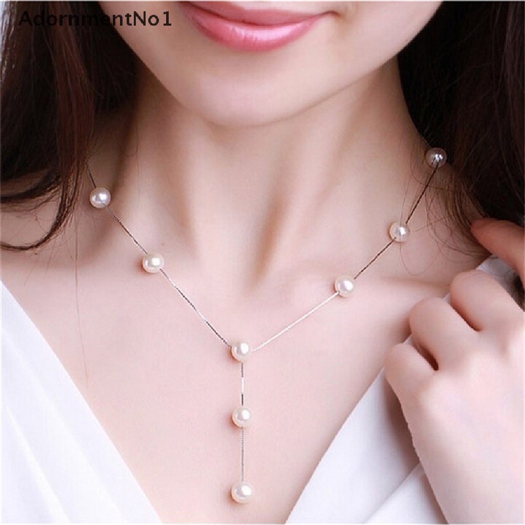 (AdornmentNo1) Set Kalung + Gelang + Anting Gantung Tusuk Lapis Emas Multilayer Aksen Mutiara Imitasi Untuk Wanita