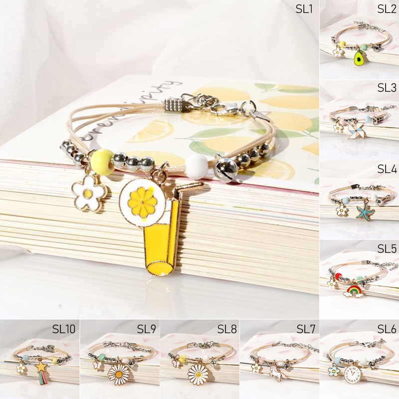 Handmade Gelang Manik-Manik Keramik Bentuk Kartun Burung Bahan Alloy Gaya Retro Untuk Wanita