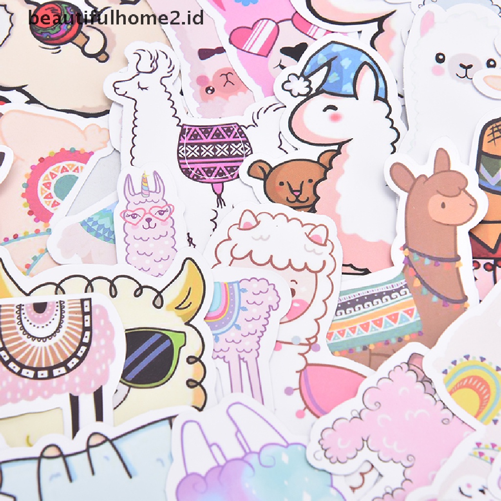 [beautifulhome2.id] 50PCS Llama Alpaca Sticker Animal Stickers Laptop Luggage Skateboard Stickers ID