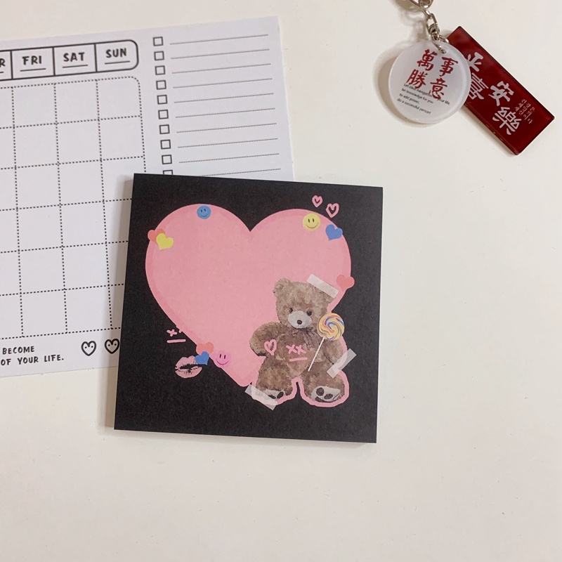 Ins retro style cute little bear note book DIY hand account material students can tear and prepare forgetting notebooks