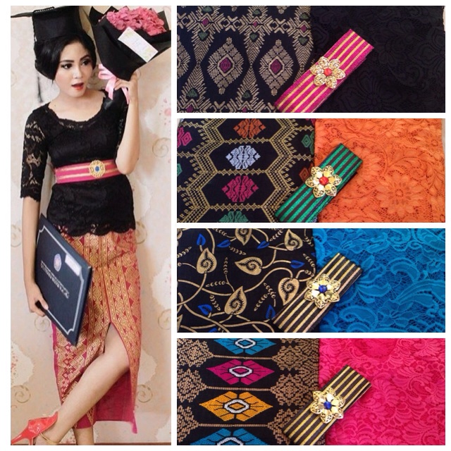 Set kebaya jadi wisuda leher v sofia