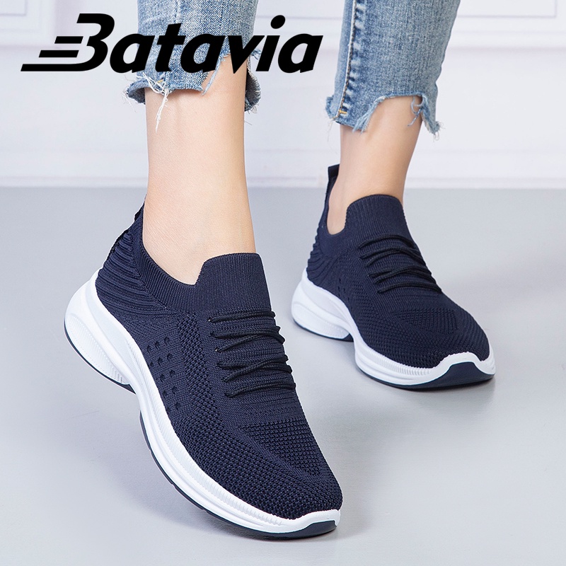 Batavia GROSIR sepatu kanvas wanita rajut sepatu wanita  hitam Sepatu Wanita Sport Women Sneakers A107\A21/A23-7