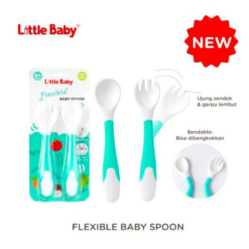 Little Baby FBS0321 Flexible Baby Spoon &amp; Fork - Sendok Garpu Bayi