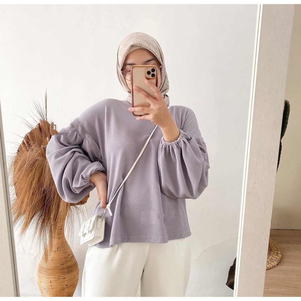 Blouse Kenzo Baju Atasan Daily Wanita Kasual Bahan Rajut Knit Premium Termurah