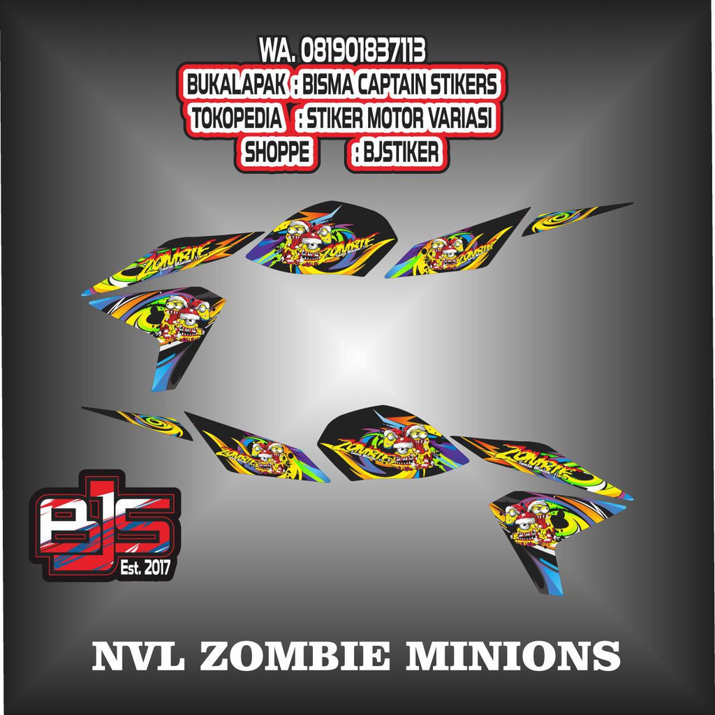 Stiker Striping List Motor New Vixion Lightning Zombi Minions