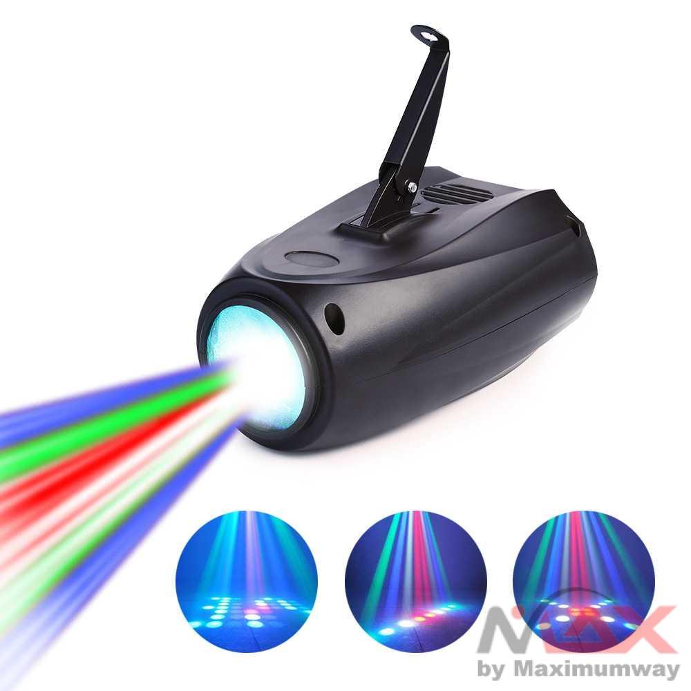 Lampu Laser PAR Lampu Sorot Panggung Lampu Disco DJ RGB 64 Pattern 10W 220V voice control Beatific Lampu Sorot Laser Panggung untuk Lightning Sound System L18RG 64 pattern projector airship stage light Auto Voice Control colorful disco light  holiday