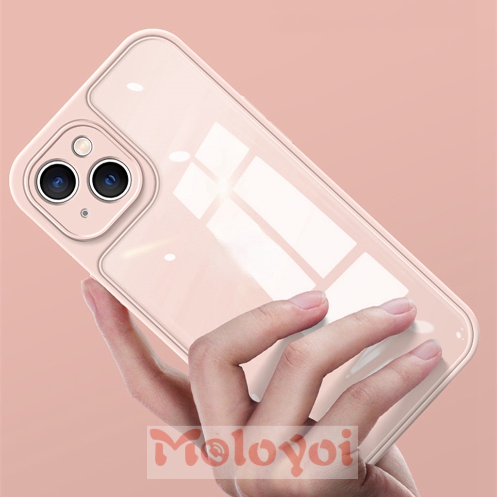 Soft Case Pelindung Lensa Bentuk Oval Warna Macaron Polos Untuk iPhone 12 Pro Max 12 11 13 11Pro Max 13 Pro Max