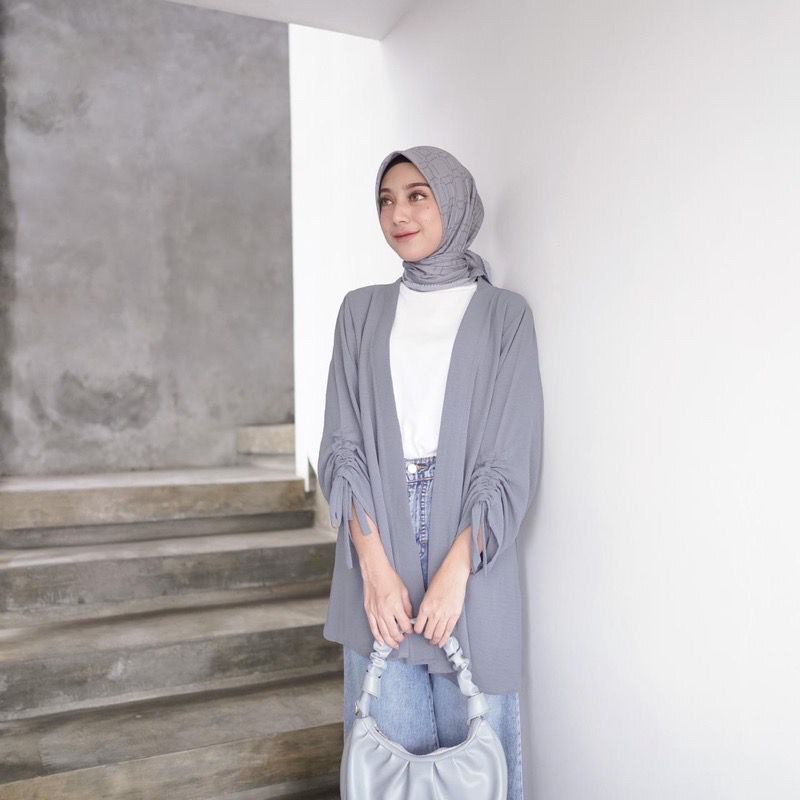 (MGA) CARDIGAN CADEY OVERSIZE LENGAN SERUT OUTER ATASAN CRINCLE AIRFLOW