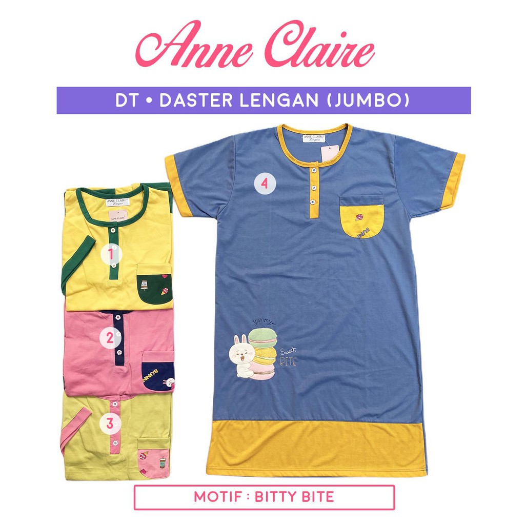 Daster DT Lengan Pendek Jumbo / Big size XL / 2L (Kancing 3) Anne Claire Dewasa BabyDoll Baju Tidur