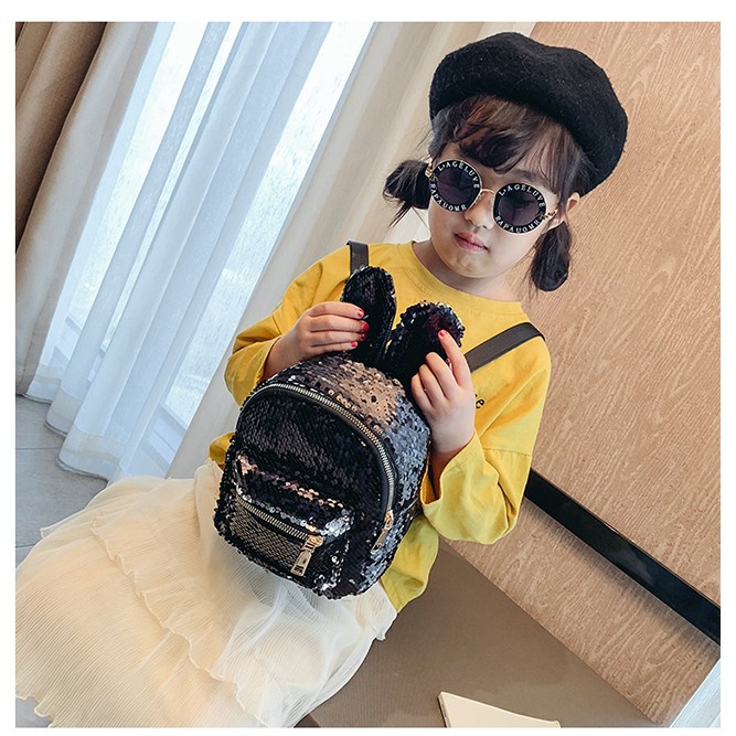 Retaily RY1389 Tas Ransel Anak Kelinci Glitter Backpack Sequin Rabbit Fashion