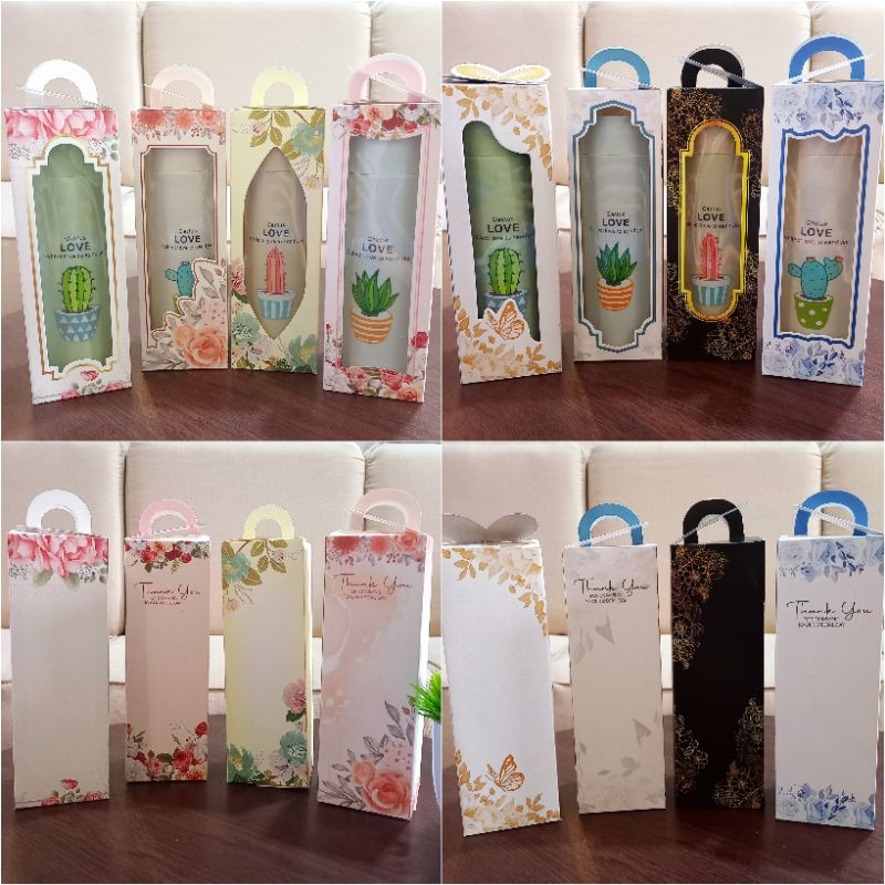 paket souvenir tumbler / Botol Kaca kaktus nice souvenir pernikahan + box