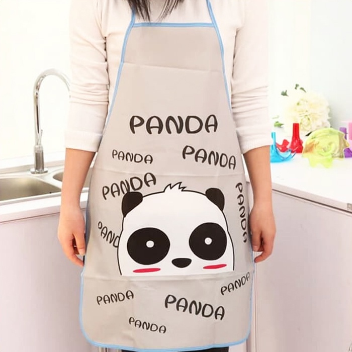 Apron Masak Celemek Karakter Plastik / Cooking Apron Korea / Perlengkapan Dapur Restoran Elephant X