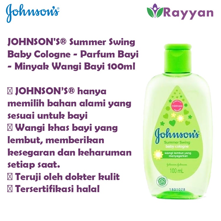 Johnson's Cologne Summer Swing 100 Ml Harum Wangi  | Parfum Bayi Johnson's | Parfum Cologne Bayi