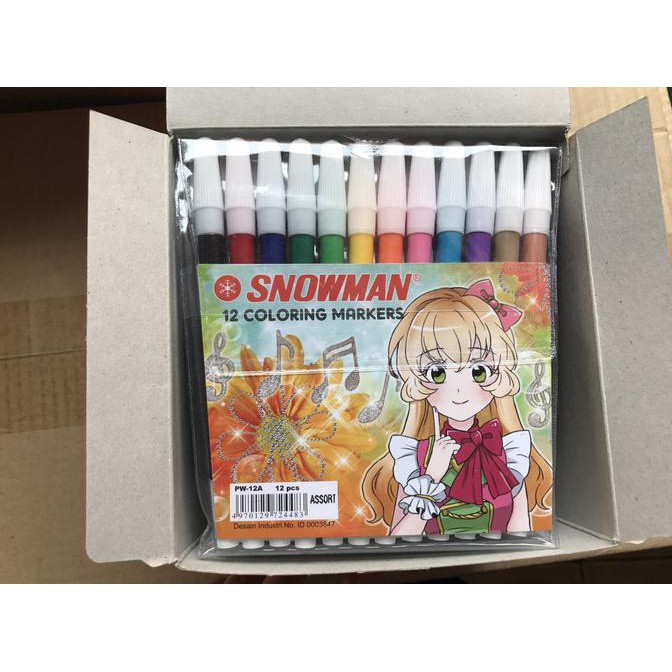 

Terbaru spidol kecil snowman marker 12 warna - sign pen