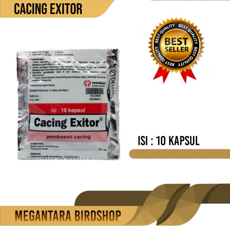 CACING EXITOR OBAT CACING MERPATI DAN AYAM ISI 10 KAPSUL