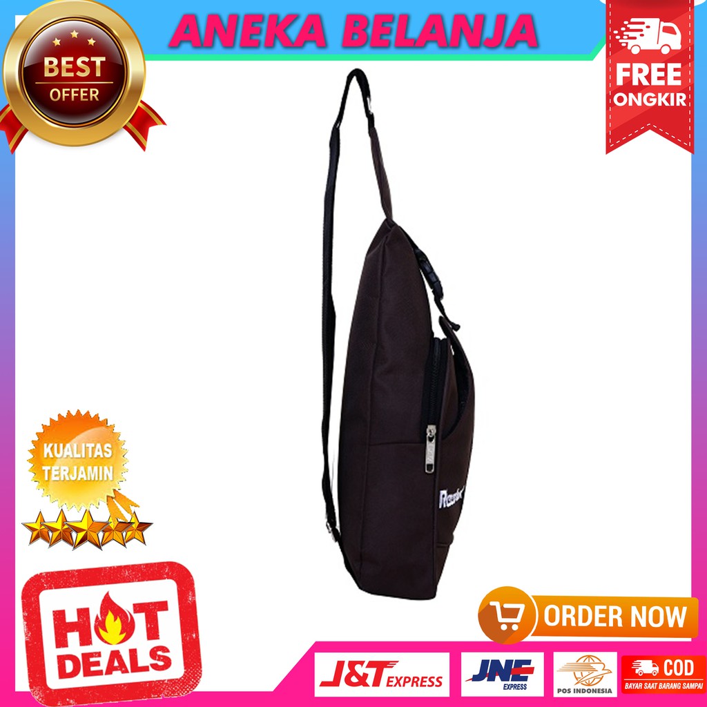 Tas Selempang Khusus Cowok Model Rebook Coklat Berkualitas Fashionable Tas Hangout Workout Ekonomis